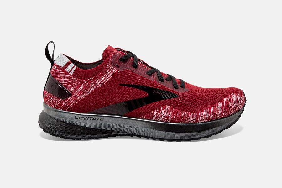 Brooks Levitate 4 Road Running Shoes Mens Red/Grey/Black 092438-EUV